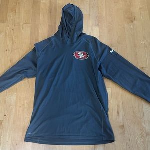 SF 49ers ~ NIKE DRI FIT ~ LONG SLEEVE W/ HOODIE. Mens Sz MEDIUM